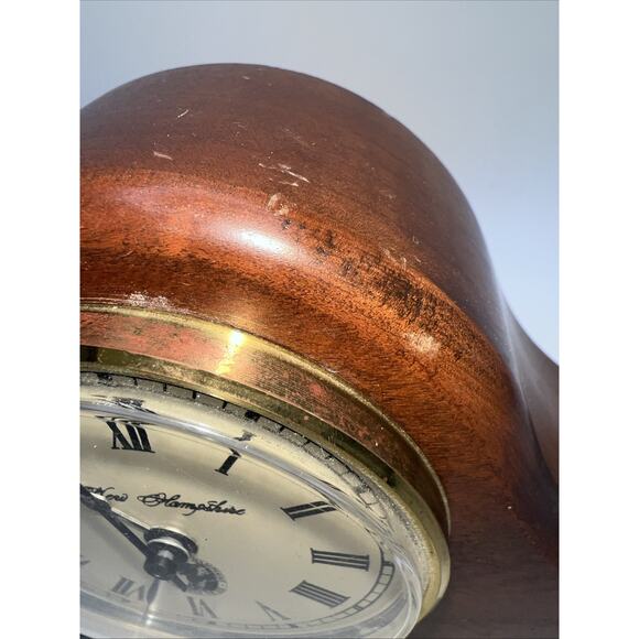 New Hampshire Wooden Mantle 8” Clock Vintage Wood - Picture 6 of 6